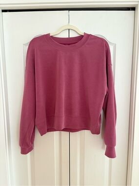 lululemon Softstreme Washed Mauve Cropped Crew Sweatshirt
